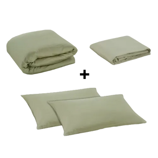 Комбо калъфки за възглавници,плик за завивка и чаршаф с ластик (зелен) линия My Cover | Dorelan®