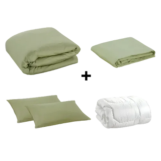 Комбо калъфки за възглавници,плик за завивка, чаршаф с ластик и пухена завивка MYO (зелени) линия My Cover | Dorelan®