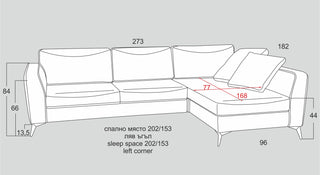 Разтегателен ъглов диван с облегалка | "ХАЙТ" | Руди-Ан