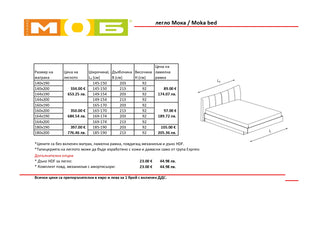 Легло с тапицирана табла МОКА | Мебели МОБ