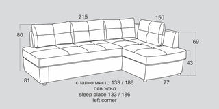 Разтегелен ъглов диван |"ПОЛИ"| Руди-Ан