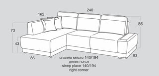 Разтегателен ъглов диван |"ГАЛАКСИ"| Руди-Ан