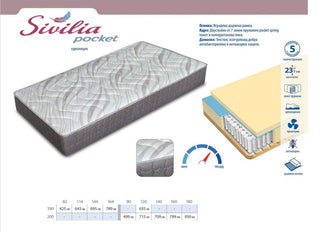 Single-sided mattress Silvia Pocket | RosMari