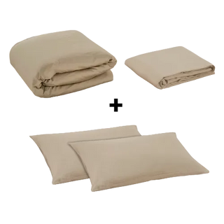 Комбо калъфки за възглавници,плик за завивка и чаршаф с ластик (бежови) линия My Cover | Dorelan®