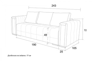 Melbourne three-seater sofa bed with armrests | CAMBO
